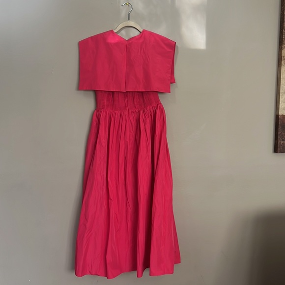 Antonio Melani.x Jennifer Sumko Rachel Shirred Taffeta A-Line Capelet Midi Dress - Picture 6 of 11